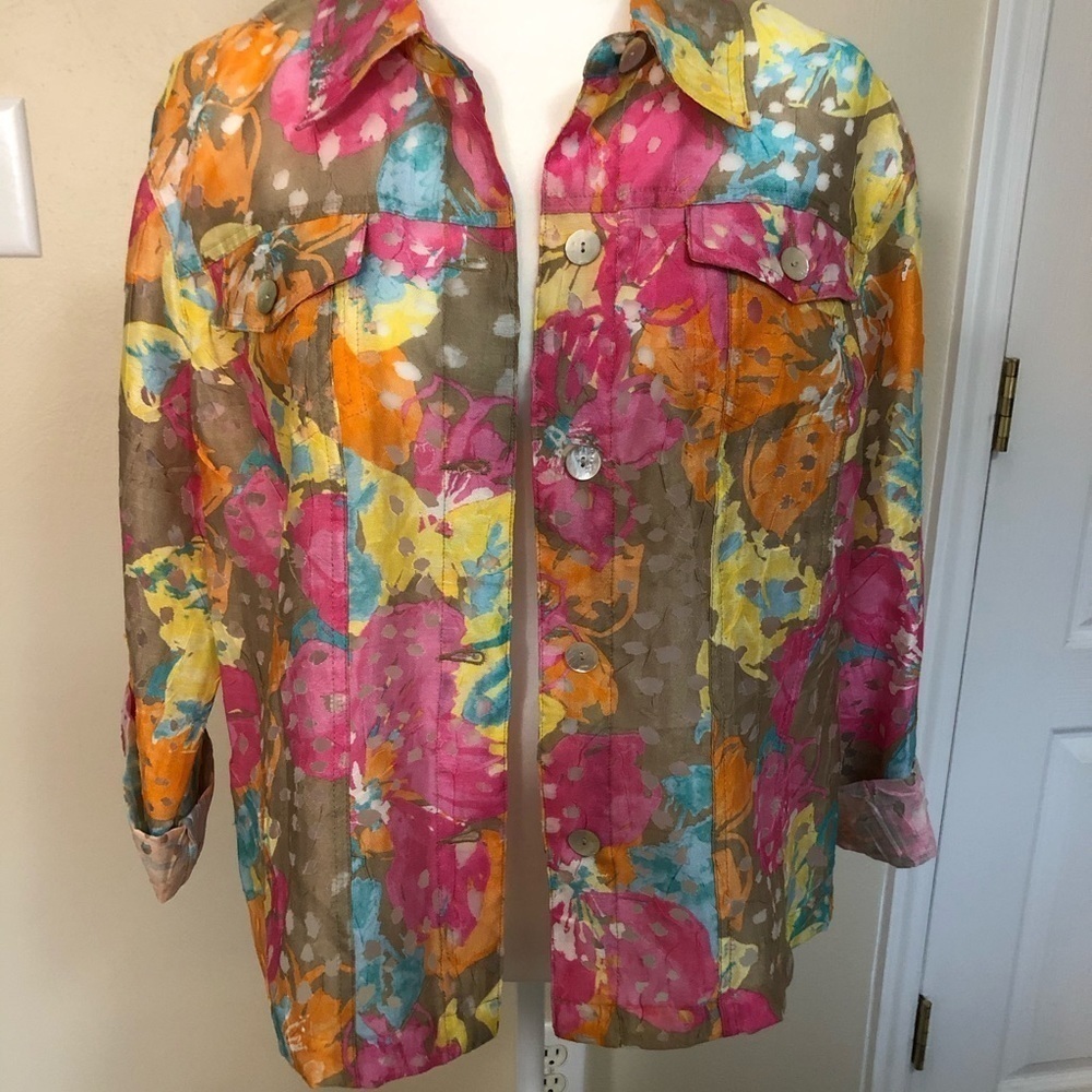Ruby Road Multi Color Blouse, Size 14 - image 2